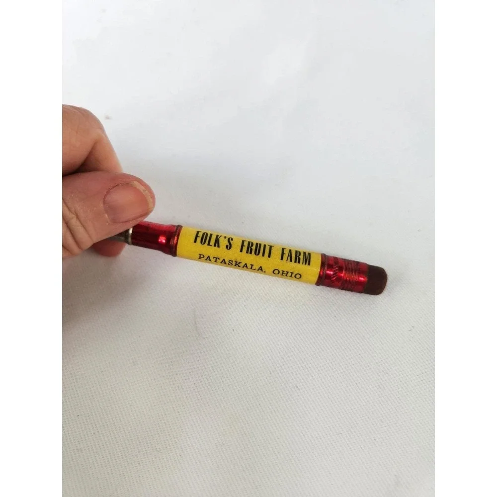 Vintage Folk's Fruit Farm Advertising Bullet Pencil Farming Pataskala Ohio